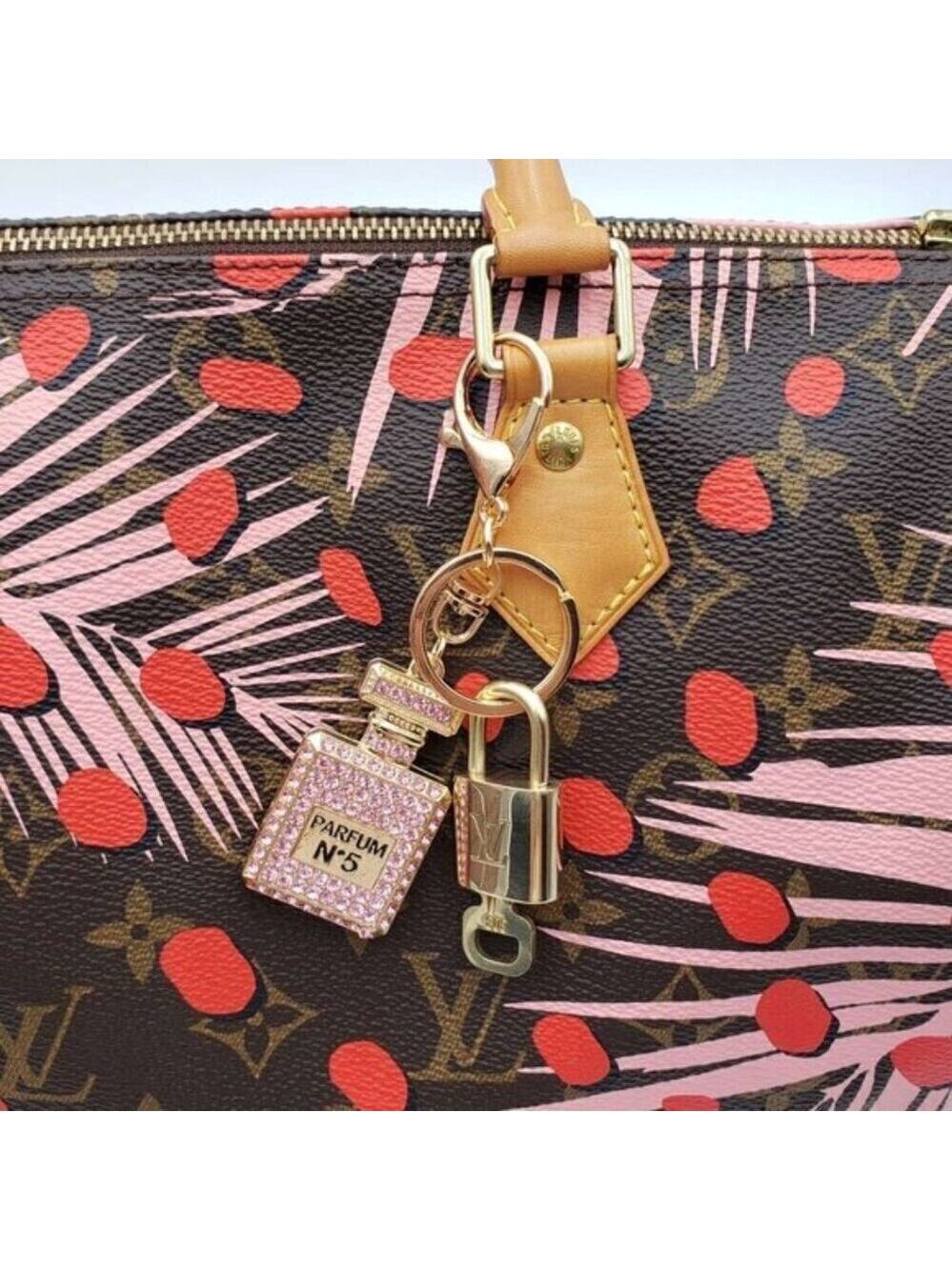 Authentic Louis Vuitton Lock & Key with unbranded Bagcharm, Keycharm, Keychain - Picture 2 of 9